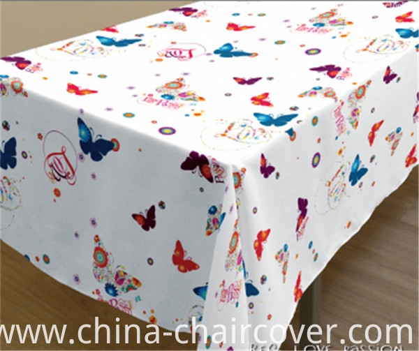 New Design Spunlace Backing PVC Printed Tablecloth Factory (TJ3D0004)